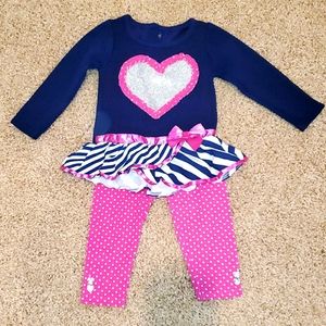 Nannette Kids top & leggings set NWOT sz 12 mos.